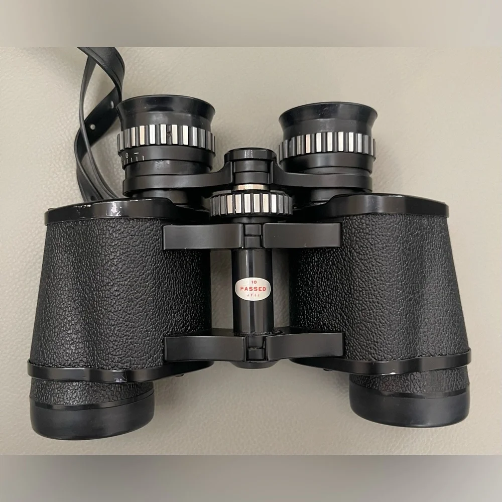 Vintage Selsi Black 7x35 Binoculars w/Brown Case, 525 ft at 1,000 yards